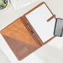 Personalised A4 Leather Document Holder In Brown, thumbnail 1 of 8