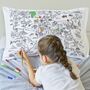 World Map Pillowcase Kit + 10 Pens, Colour In And Learn, thumbnail 8 of 10