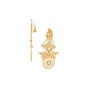 Gold Plated Clip Drop Earrings Flower Shape, thumbnail 3 of 3