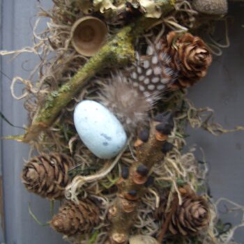 Spring Summer Feather Egg And Twig Wreath Wall Door, 4 of 4