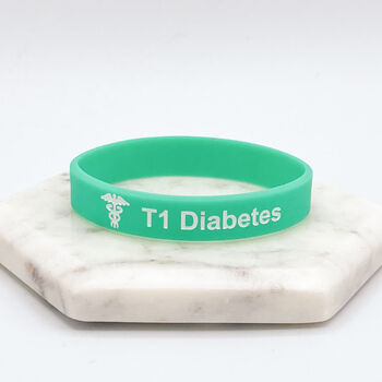 T1 Diabetes Silicone Medical Alert Wristband, 3 of 10