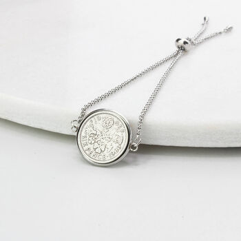 Personalised 60th Birthday Sixpence Bracelet, 10 of 12