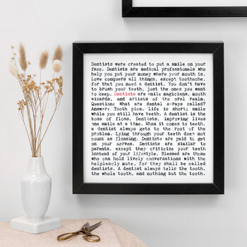 Dentist Quotes Gift Print, 2 of 9