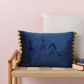 Child's Drawing Personalised Velvet Cushion, 9 of 11