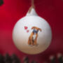Boxer Ceramic Round Bauble, thumbnail 1 of 5