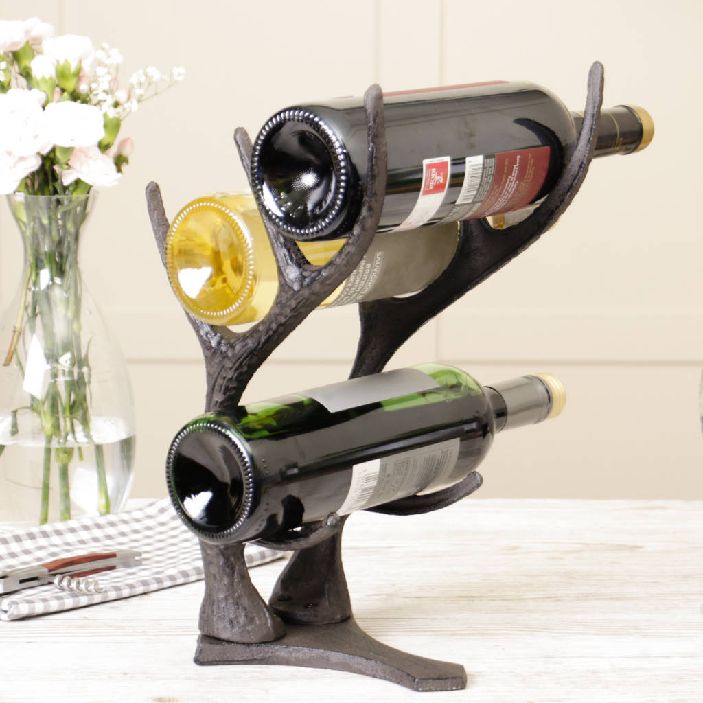 cast iron antler wine rack by dibor