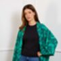 Japanese Pine Needle Print Green Short Light Weight Kimono, thumbnail 1 of 7
