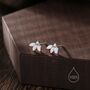 White Opal Marquise Cluster Cz Stud Earrings, thumbnail 4 of 11