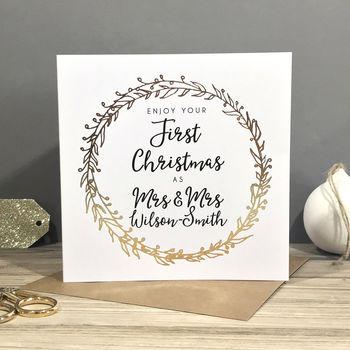 'Your First Married Christmas' Foiled Card, 2 of 5