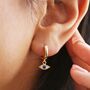 Crystal Eye Huggie Hoop Earrings In Gold Plating, thumbnail 1 of 6