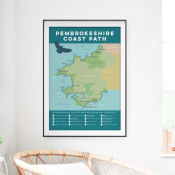 Pembrokeshire Coast Path Map Print And Tick List, 4 of 7