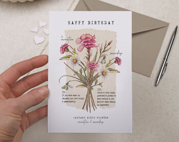 January Birth Month Happy Birthday Card, 2 of 2