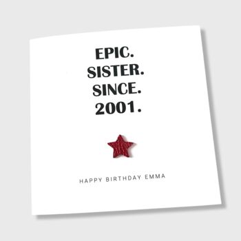 Sister Birthday Card Personalised Epic, 3 of 4