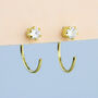 Gold Colour Sterling Silver Crystal Ear Jacket Earrings, thumbnail 1 of 6