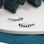 Black Pebble Cz Crawler Earrings Sterling Silver, thumbnail 3 of 9