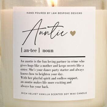 Auntie Gift Auntie Definition Candle, 4 of 6