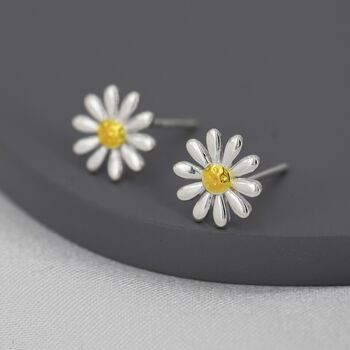 Sterling Silver Aster Daisy Flower Stud Earrings, 4 of 12