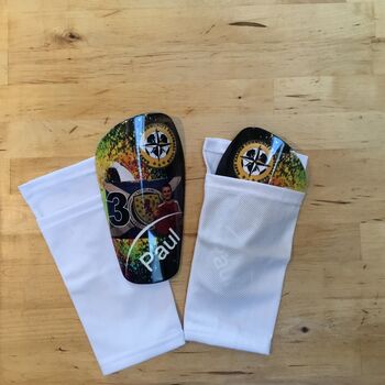 Personalised Shin Pads Kids Football Soccer Gift One, 9 of 12