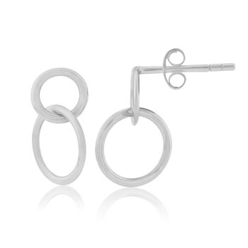 Kelso Sterling Silver And Gold Interlinking Earrings, 4 of 12