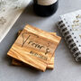Personalised Olive Wood Coaster 24 Design Choices, thumbnail 1 of 11