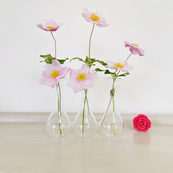 Glass Flower / Bud Vase ~ Set Of Three, 2 of 8