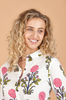 Indian Cotton Rosette Bloom Print Dress, 3 of 4