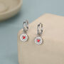 Sterling Silver Jam Biscuit Charm Hoop Earrings, thumbnail 3 of 12