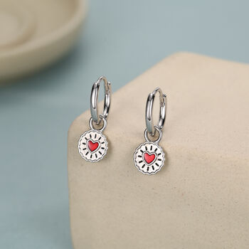 Sterling Silver Jam Biscuit Charm Hoop Earrings, 3 of 12
