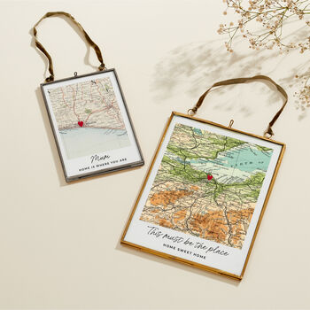 Personalised Home Stitched Heart Map Print, 2 of 5