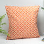 Alta Feather Cushion, Geometric Bright Orange Design, thumbnail 1 of 2