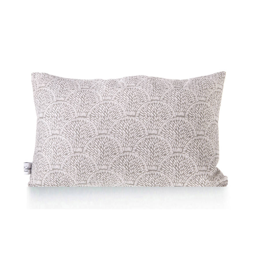 Shell Taupe Rectangle Linen Cushion By RawXclusive