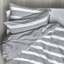 Grey Reversible Thin Striped Bedding Set, thumbnail 1 of 2