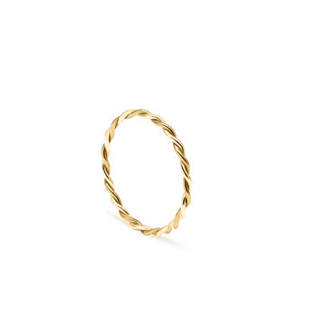 9k Yellow Gold Twisted Stacking Ring, 2 of 4