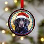 Flat Coated Retriever In Santa Hat Suncatcher Decoration, thumbnail 6 of 6