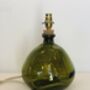 Olive 29cm Recycled Handmade Glass Table Lamp, thumbnail 3 of 9