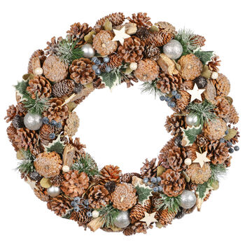 Extra Large Frosted Holly Winter Wreath, 2 of 5