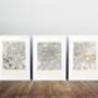 Personalised Metallic Foil London Triptych Map, thumbnail 3 of 3