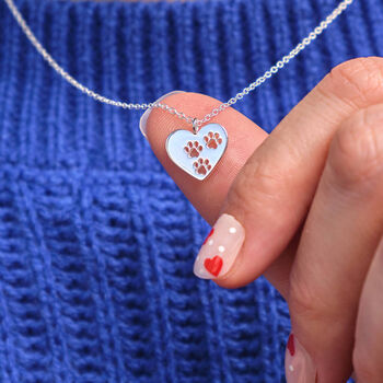 Heart Paw Print Necklace, 3 of 7