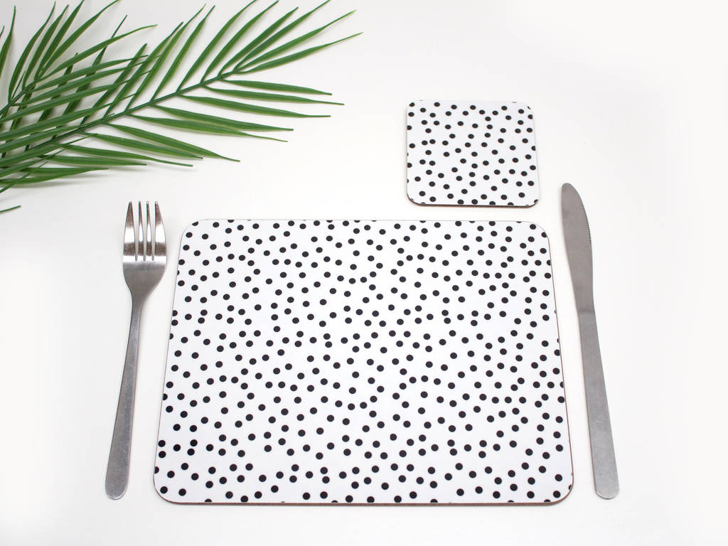 Placemat With Monochrome Triangle Geometric Design By Rolfe & Wills