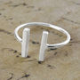 Adjustable Sterling Silver Double Bar Ring, thumbnail 2 of 5
