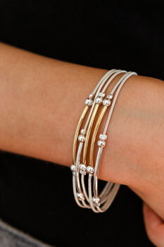 Silver And Rose Plated Multi Layered Bracelet, 2 of 7
