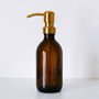 Refillable Amber Bottle With Brass Gold Metal Pump, thumbnail 4 of 6