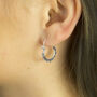 Sterling Silver Little Circle Detail Hoops, thumbnail 3 of 4