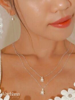 Vachana Sterling Silver Lilly Of The Valley Necklace, 7 of 8