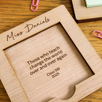 Personalised Teacher Thank You Post It Note Holder, 8 of 10