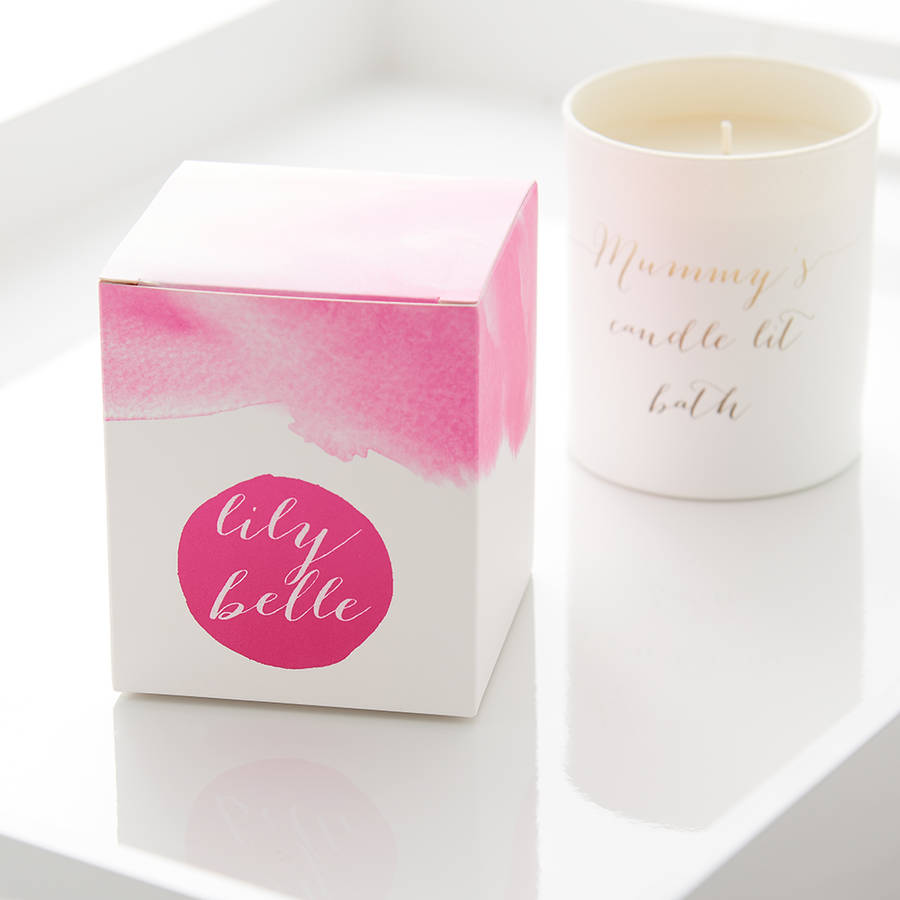 Personalised Glow Through Candlelit Bath Candle By Lily Belle Personalised Glow Through Candlelit Bath Candle By Lily Belle