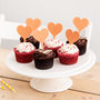 Love Heart Cupcake Decorations Set Of Six, thumbnail 1 of 5