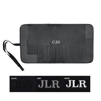 Personalised Black Leather Knife Roll, 8 of 10