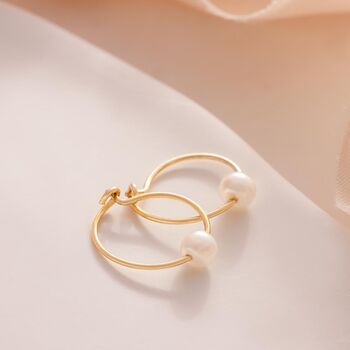 Isabella Pearl Hoop Earrings, 3 of 10