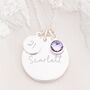 Sterling Silver Birthday Disc Birthstone Necklace, thumbnail 6 of 12
